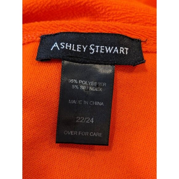 Ashley Stewart Womens Peplum Top Orange Plus Size 22 24 Cut Out Neckline Sexy - Picture 6 of 6